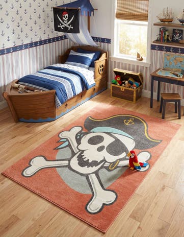 5' 3 x 8' Pirate Whimsy Kids Rug