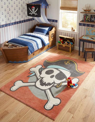 5' 3 x 8' Pirate Whimsy Kids Rug