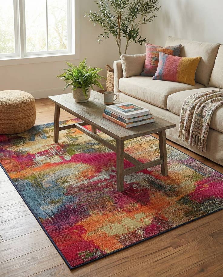 Detail image of 4' x 6' Easy-Clean Modern Indoor / Outdoor Rug