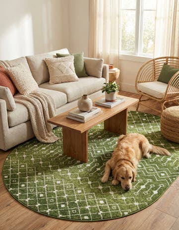7' 10 x 10' Moroccan Trellis Oval Rug
