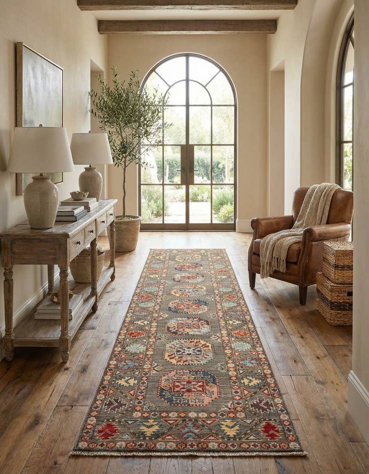 Detail image of 2' 7 x 10' Hand Knotted Kazak Runner Rug