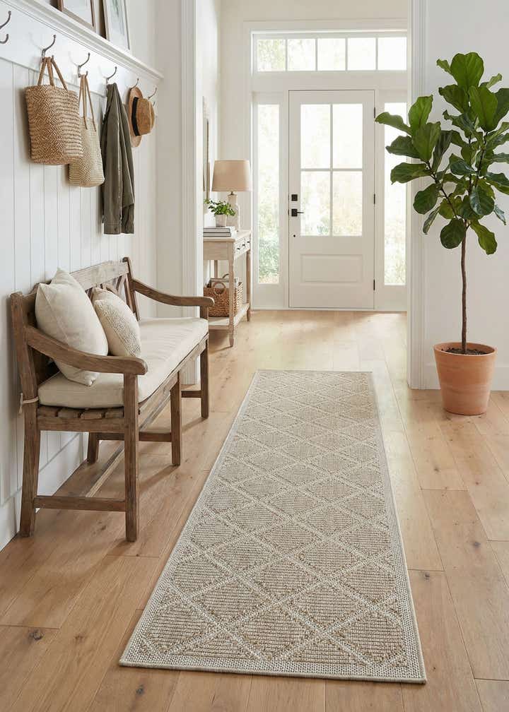 2' 7 x 12' Easy-Clean Trellis Indoor / Outdoor Runner Rug