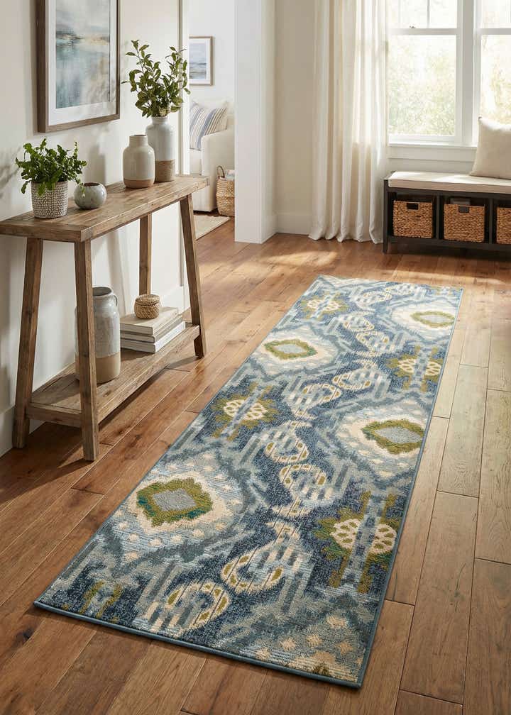 2' 7 x 9' Easy-Clean Modern Indoor / Outdoor Runner Rug
