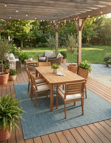 10' x 13' 1 Easy-Clean Solid Indoor / Outdoor Rug