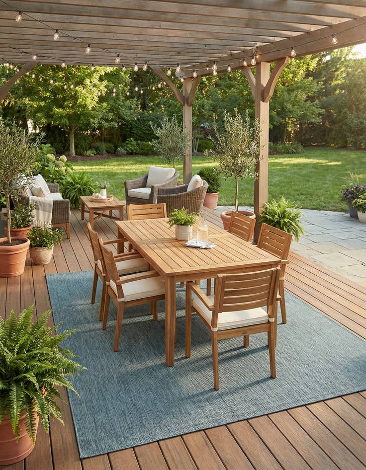 Detail image of 10' x 13' 1  Washable Solid Indoor / Outdoor Rug