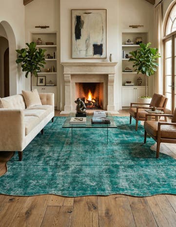6' 7 x 9' 9 Hand Knotted Ultra Vintage Persian Wool Rug