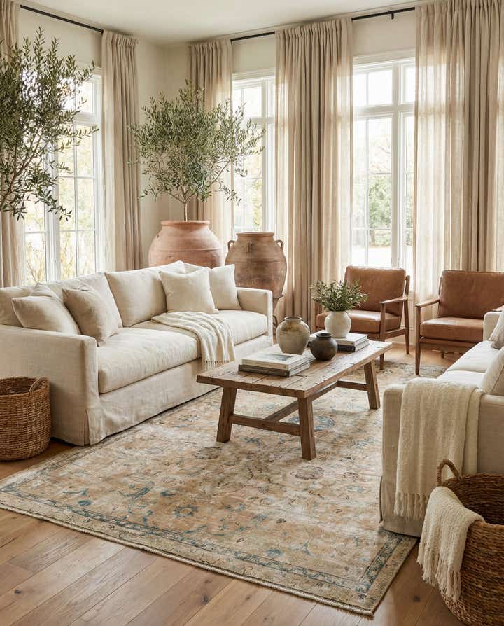 5' 7 x 9' 6 Hand Knotted Ultra Vintage Persian Wool Rug