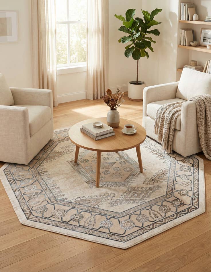 Detail image of 7' 10 x 7' 10 Highbury Octagon Rug