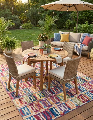 9' x 12' Easy-Clean Modern Indoor / Outdoor Rug
