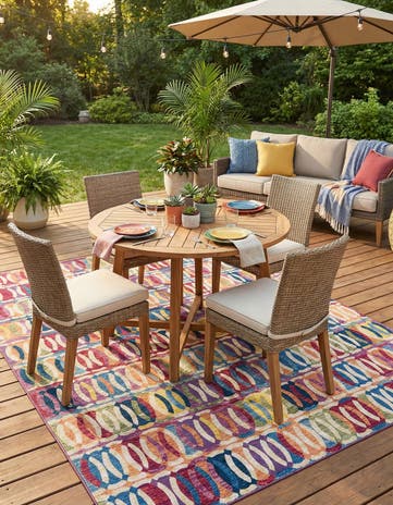 9' x 12' Easy-Clean Modern Indoor / Outdoor Rug