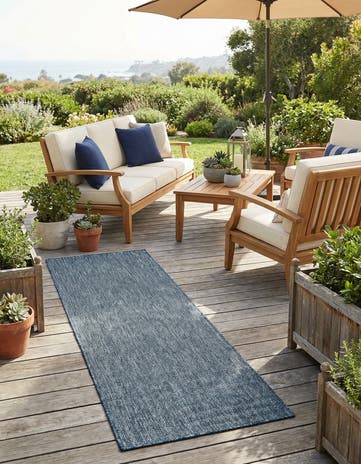 2' 7 x 10' Easy-Clean Solid Indoor / Outdoor Runner Rug