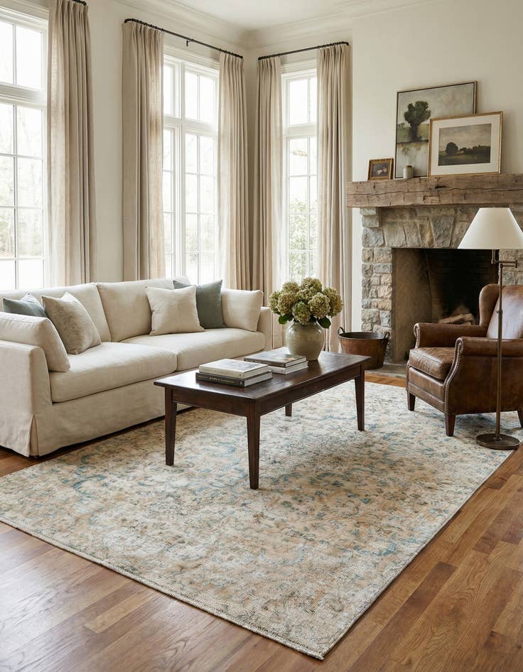 Detail image of 5' 7 x 9' 5  Hand Knotted Ultra Vintage Persian Wool Rug