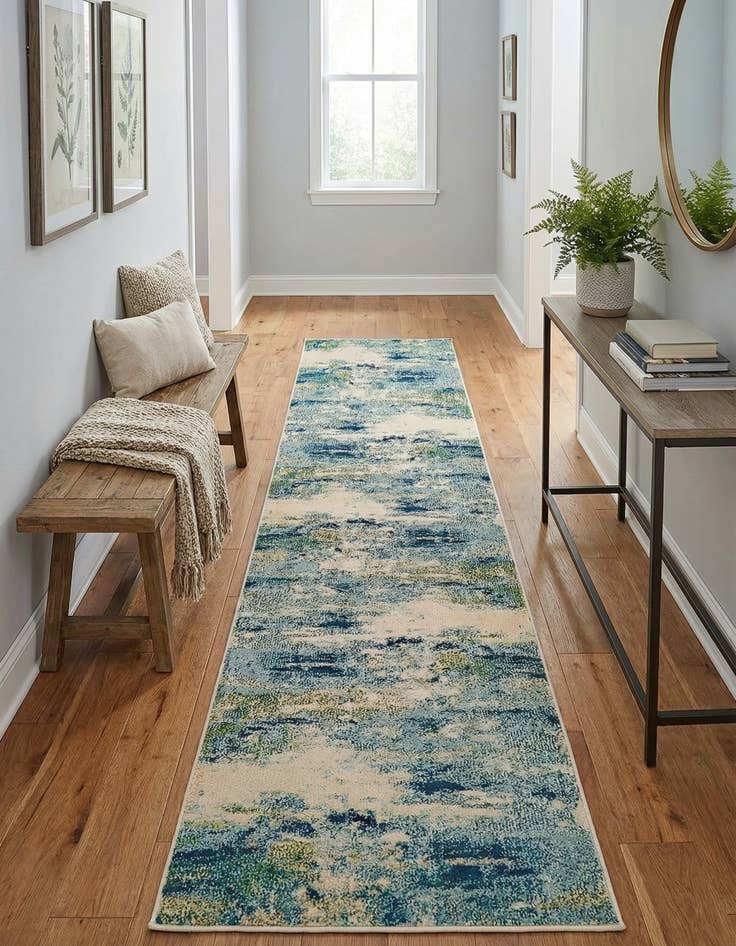 Detail image of 2' 7 x 10'  Washable Spectrum Runner Rug