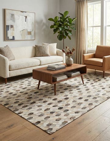 5' 2 x 7' 5 Cowhide Rug