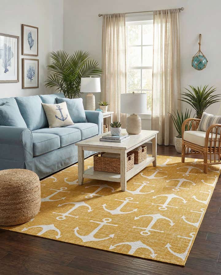 6' x 9' Easy-Clean Coastal Indoor / Outdoor Rug