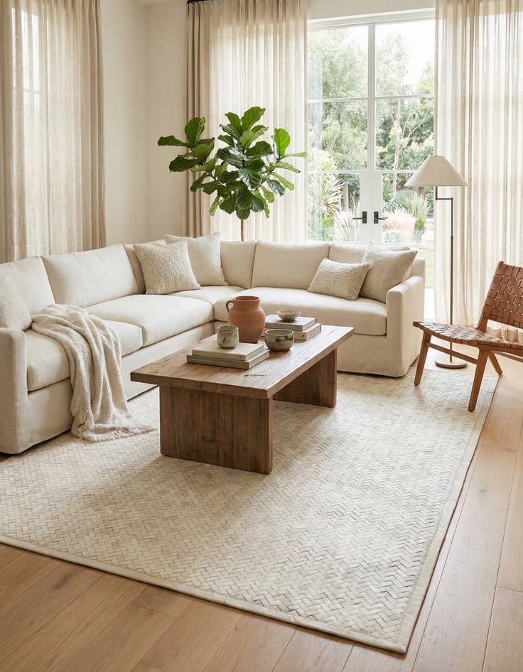 Detail image of 4' x 6' Cowhide Leather Rug