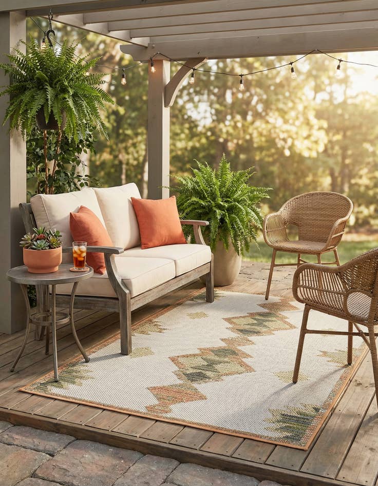 Detail image of  4' x 6'  Washable Baja Indoor / Outdoor Rug