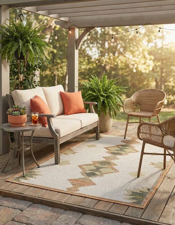 Ivory Easy-Clean Baja Indoor / Outdoor Rug