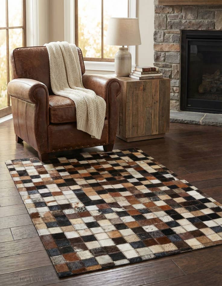 Detail image of  2' x 3' Cowhide Leather Rug