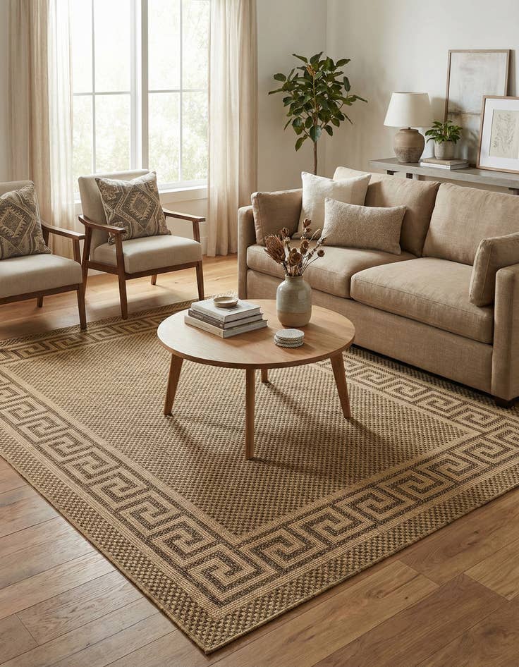 Detail image of 6' x 9'  Washable Border Indoor / Outdoor Rug