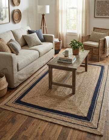 6' 1 x 9' Handmade Braided Jute Rug