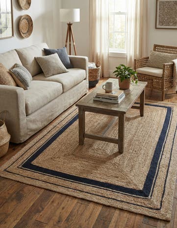 6' 1 x 9' Handmade Braided Jute Rug