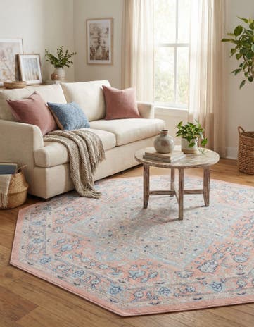 Powder Pink Whitney Octagon Rug