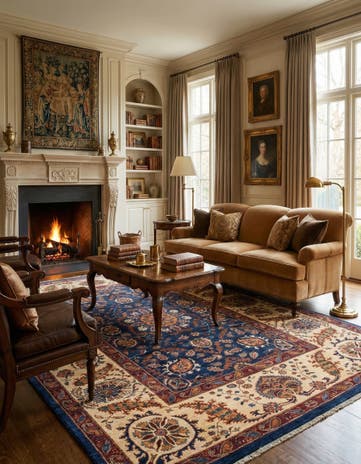 7' x 9' 2 Hand Knotted Peshawar Ziegler Rug