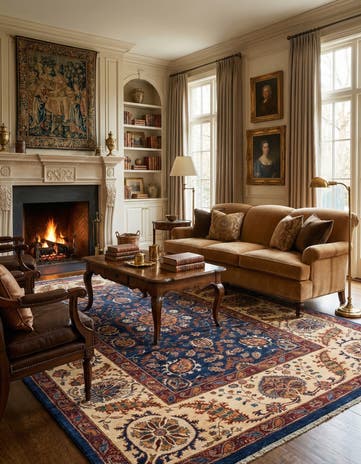 7' x 9' 2 Hand Knotted Peshawar Ziegler Rug