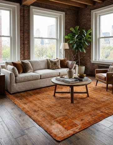 6' 6 x 9' 6 Hand Knotted Ultra Vintage Persian Wool Rug