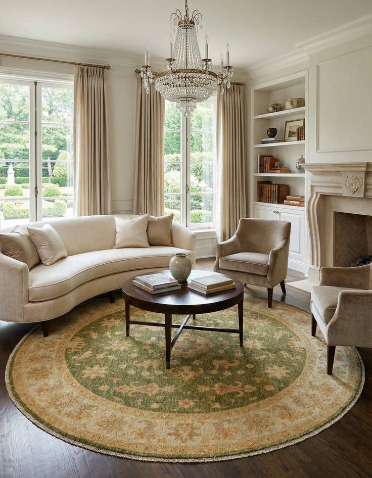 Detail image of 6' 6 x 6' 6 Kaizar Wool Round Rug