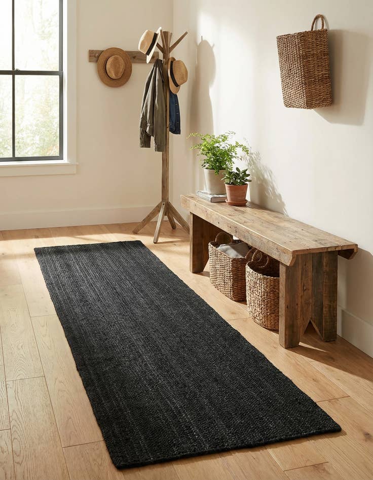 Detail image of 2' 7 x 12'  Hand Braided Jute Runner Rug