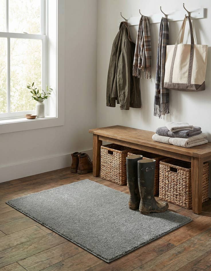 Detail image of  2' 2 x 3' Solid Frieze Rug