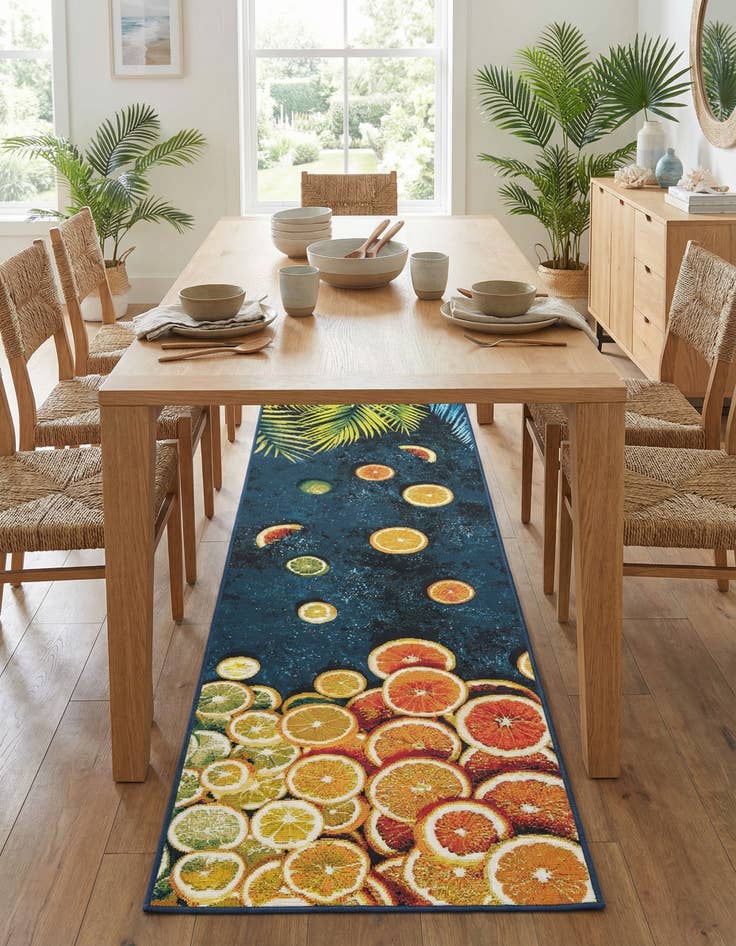 Detail image of  2' 7 x 10'  Washable Coastal Indoor / Outdoor Runner Rug