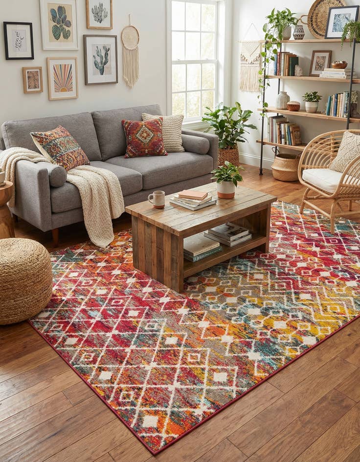 Detail image of  7' 10 x 10' Moroccan Trellis Rug