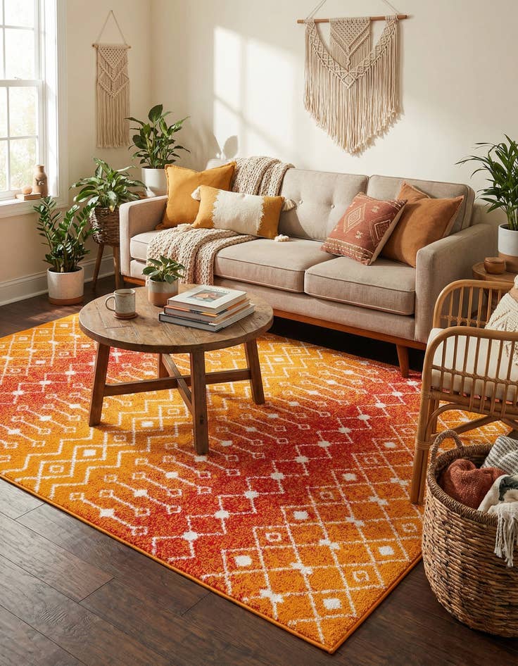 Detail image of  6' x 9' Moroccan Trellis Rug