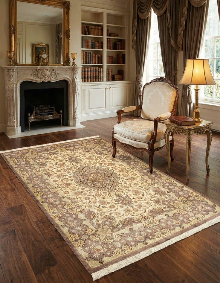 Detail image of 3' 4 x 5' 1 Ghom Silk Rug