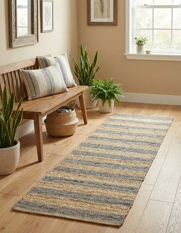 2' 2 x 8' Handmade Braided Jute Runner Rug