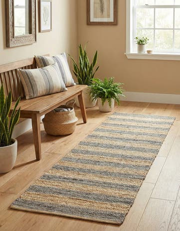 2' 2 x 8' Handmade Braided Jute Runner Rug
