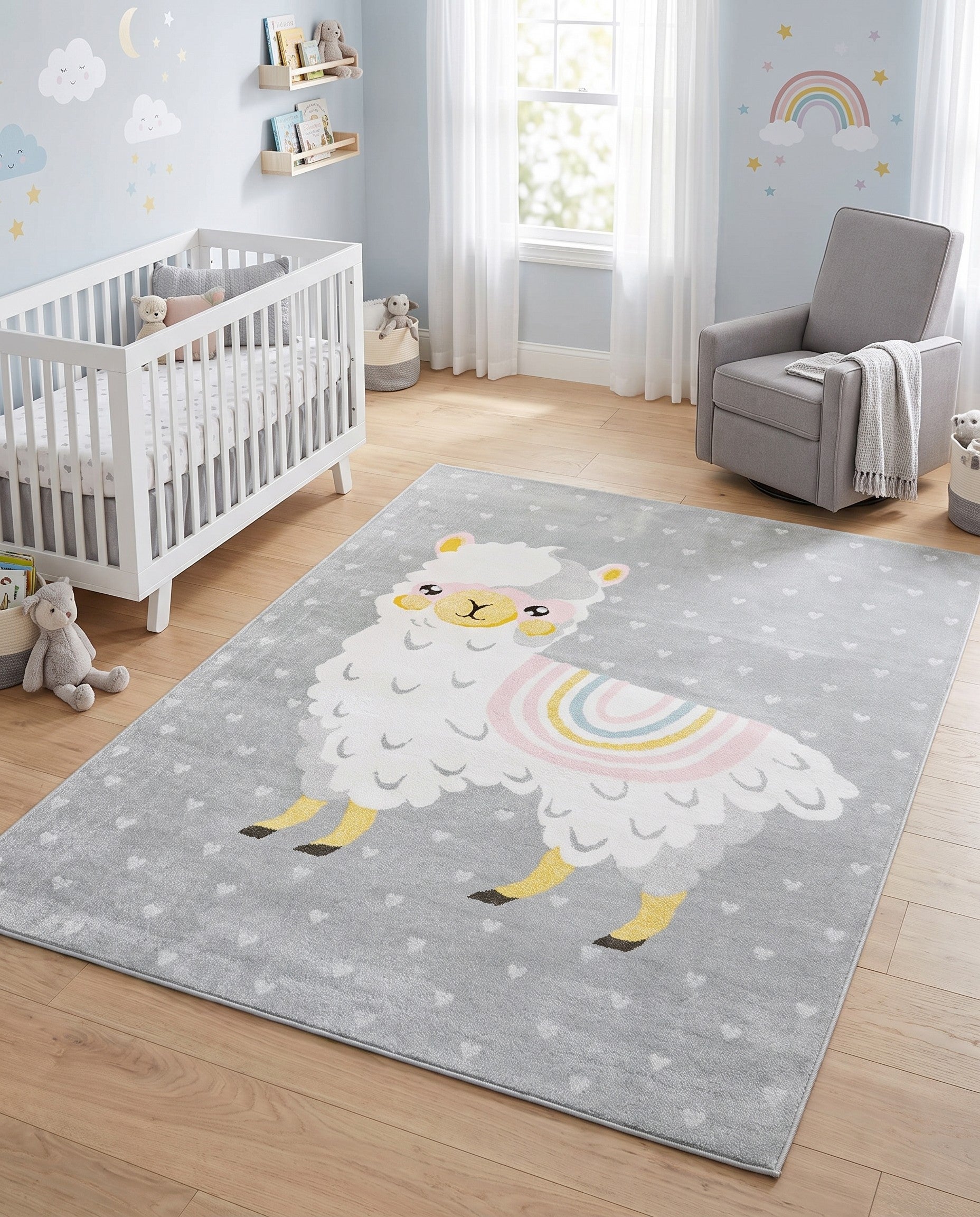 7' 10 x 10' Llama Whimsy Kids Rug