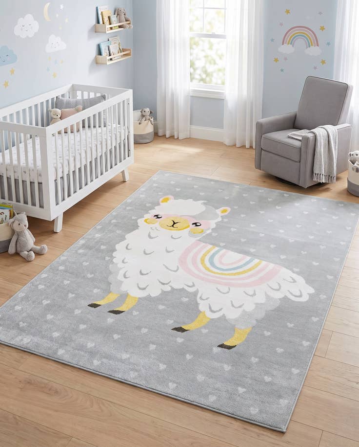 Vue détaillée : 240cm x 305cm Llama Whimsy Kids Tapis