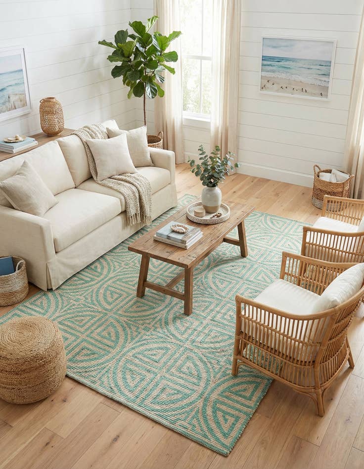 Detail image of 6' 1 x 9'  Hand Woven Chenille Jute Rug