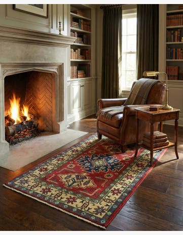 2' 9 x 4' 3 Hand Knotted Kazak Rug