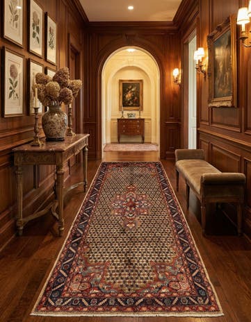 5' 3 x 11' Hand Knotted Koliaei Persian Wool Runner Rug