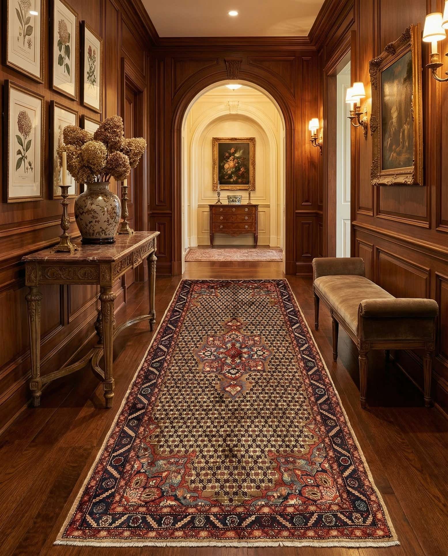 5' 3 x 11' Hand Knotted Koliaei Persian Wool Runner Rug