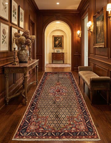 5' 3 x 11' Hand Knotted Koliaei Persian Wool Runner Rug