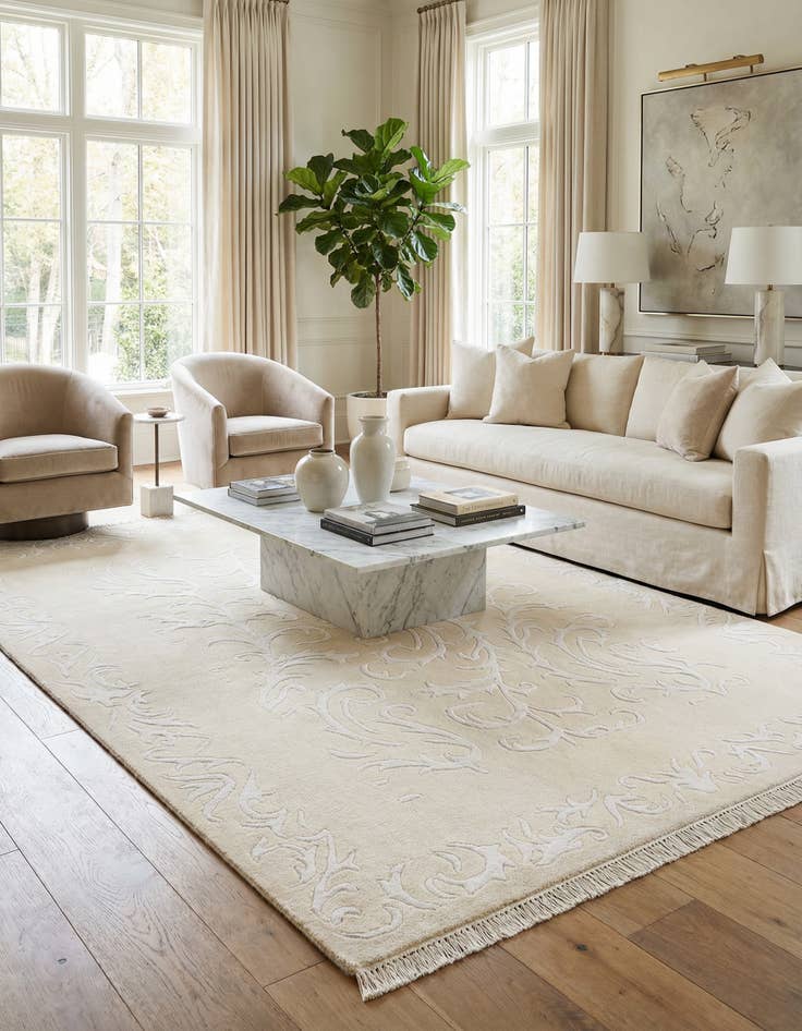 Detail image of  4' 11 x 6' 9  Hand Knotted Darya Wool Rug