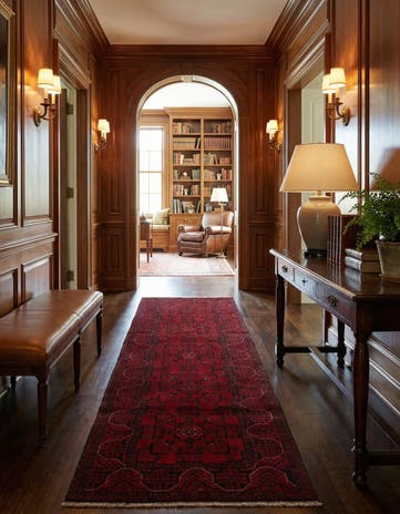 2' 7 x 9' 5 Hand Knotted Khal Mohammadi Wool Runner Rug