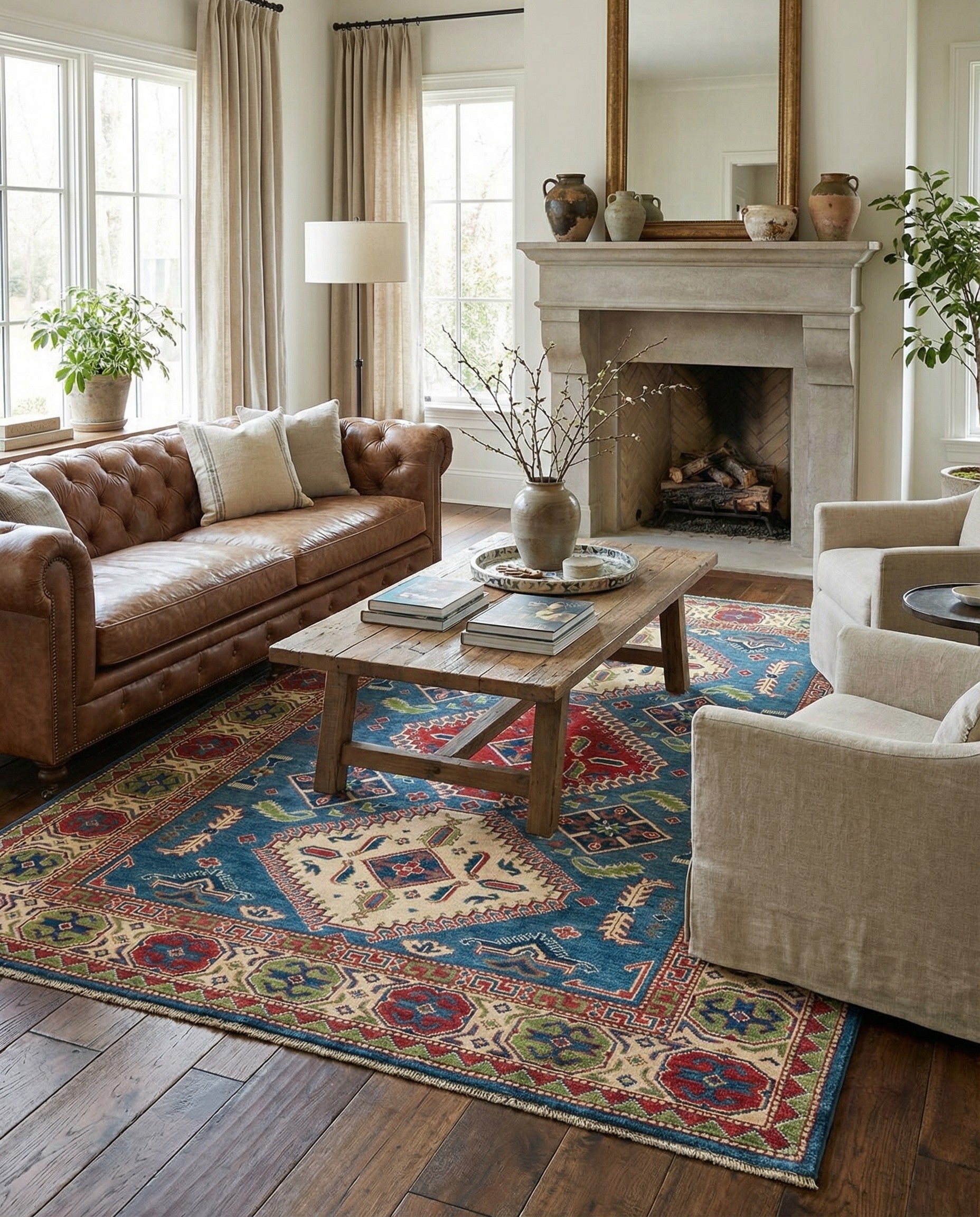 195cm x 295cm Hand Knotted Kazak Rug