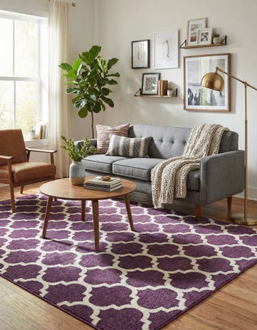 Purple Lattice Rug